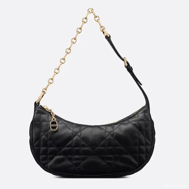 Lounge Lambskin Dior Black CD Cannage Bag 0525 Luxury